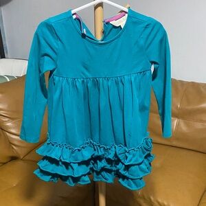 Matilda Jane Teal Long Sleeve Ruffle Dress 2T Please see pictures